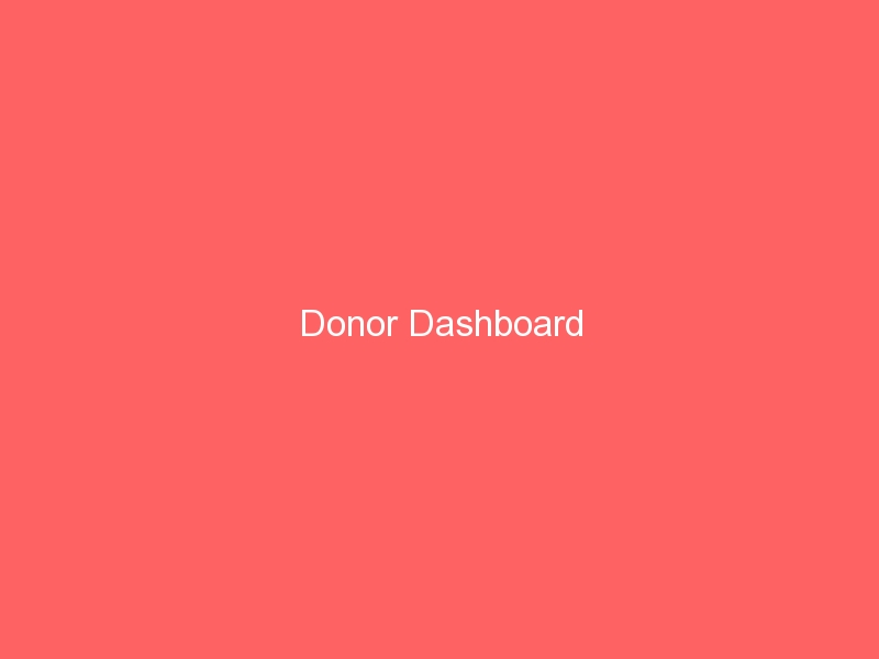 Donor Dashboard